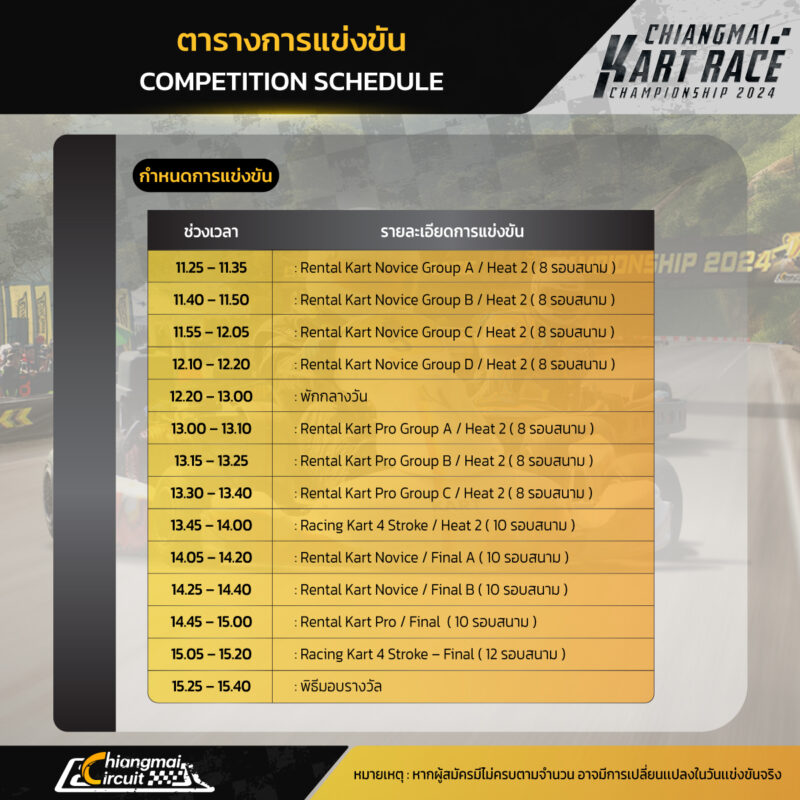 schedule kart race round 2 02